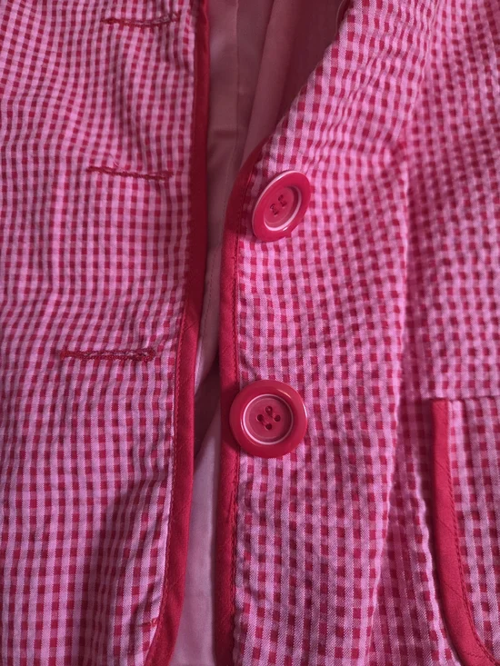 mac & jac Pink Gingham Blazer Jacket - Picture 3 of 3